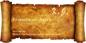 Kronstein Judit névjegykártya